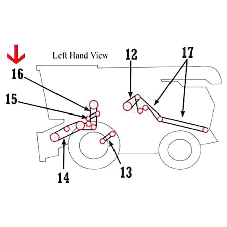 Aftermarket H125565 Header & Reel Pump Belt Fits John Deere Combine 9400 9500-9500SH 9600 COB40-0682